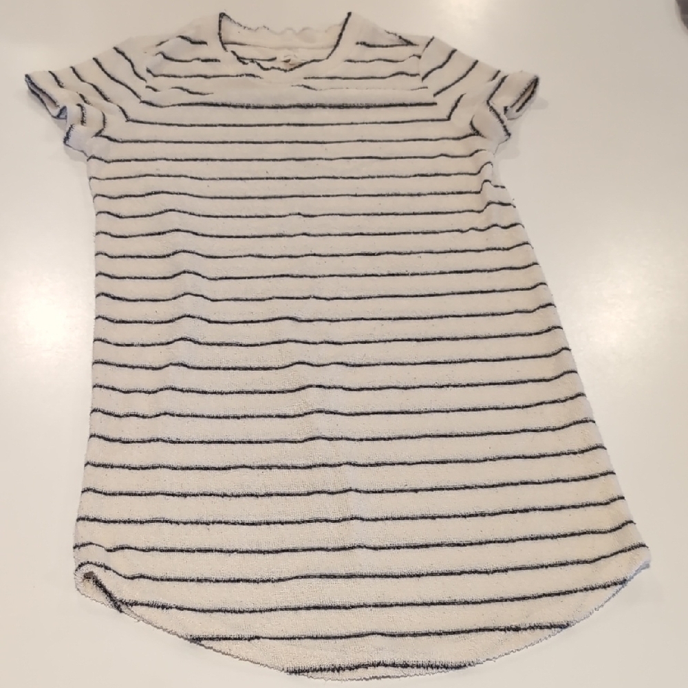 Striped Short Sleeve Terry Dress